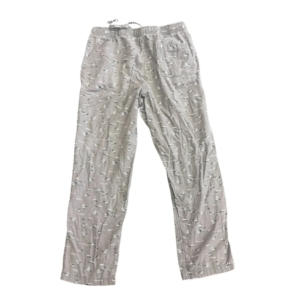 J. Crew Flannel Pajama Pants 100% Cotton Gray Birds Size Medium‎